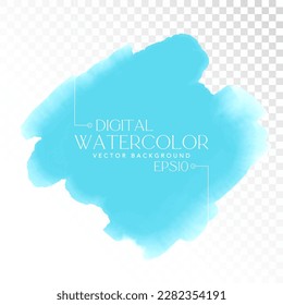 Vector digital watercolor brush stain. Colorful painted stroke for backdrop. Artistic painted background.
