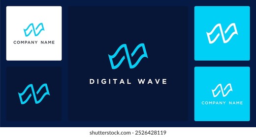 Vector of digital wave, logo and icon design template available, can be used in various media easily, editable