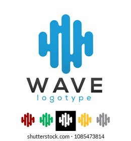 Vector Digital Wave Sound Water Sea Logo Icon Brand Shape Sign Symbol Professional Business Corporate Identity