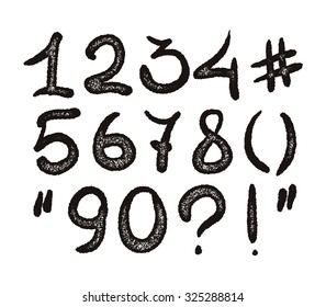 Vector digits in grunge style. Vector illustration.