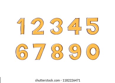 Vector of Digits in Hand drawn doodle style. Doodle numbers.