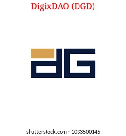 Vector DigixDAO (DGD) digital cryptocurrency logo. DigixDAO (DGD) icon. Vector illustration isolated on white background.