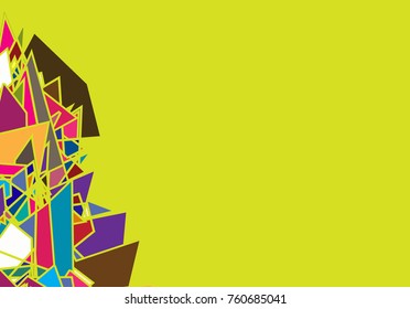 Vector dimensional colorful wireframe object, demolished low poly shape with fractures, wreckage. lines mesh digital technology element broken into pieces. Abstract colorful connected lines and dots. 