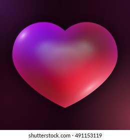 Vector Dimensional Pink Shaded Heart Symbol Design Illustration