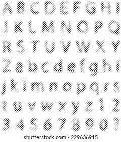 vector dimly halftone alphabet 