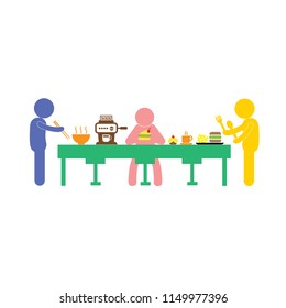 vector dinner food and drink  icon  