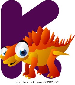 alfabeto dino vectorial: K es para kentrosaurus