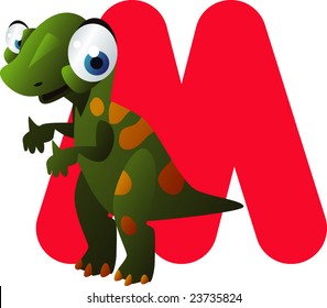 vector dino alphabet: M is for muttaburrasaurus