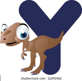 vector dino alphabet: Y is for yangchuanosaurus