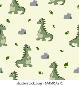 Vector dino cute seamless pattern