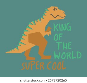 Vector dino illustration for kids t shirt print design