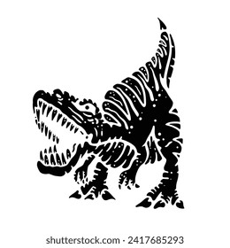 Vector of Dino Silhouettes . Jurassic art. Vintage Sketches. 