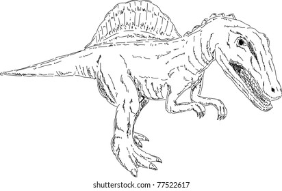 vector - dino - Spinosaurus -  isolated on background