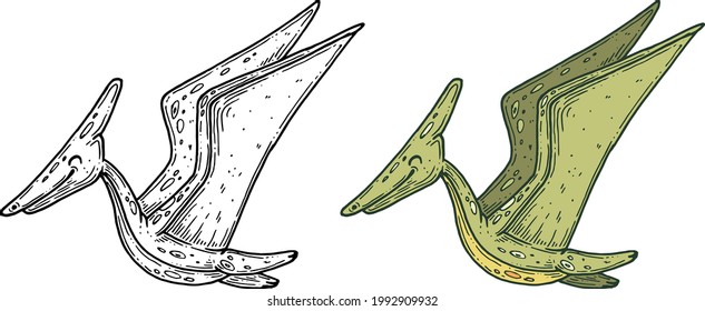 Los dinos vectoriales son gráficos de línea de tinta hechos a mano.