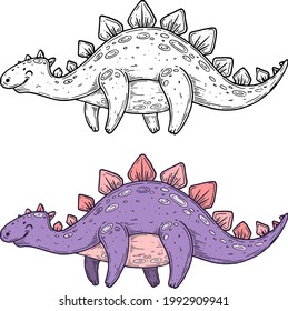 Vector dinos handmade inkline graphics.