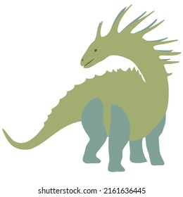 Vector dinosaur Amargasaurus stands on four legs