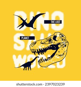 vector de dinosaurio, animal, depredador, planeta perdido, ilustración gráfica de diseño