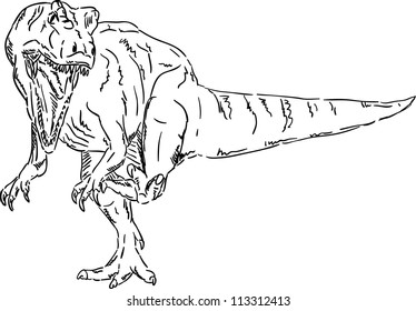 vector - dinosaur attacking, isolated on background