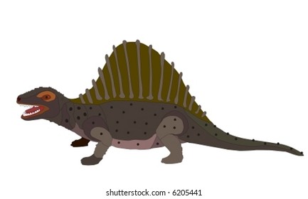 Vektor Dinosaurier mit Namen Edaphosaurus