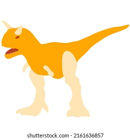 Vector dinosaur Carnotaurus stands on two legs