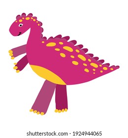 vector dinosaur of crimson color as an element of decoration of children's products. dinosaur isolated on white background.