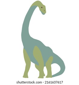 Vector dinosaur Diplodocus with a long neck stands on four legs