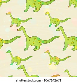 Vector dinosaur flat design illustration. Vector pattern. -stock vector