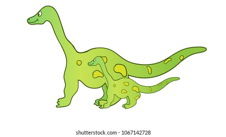 Vector dinosaur flat design illustration. Vector pattern. -stock vector