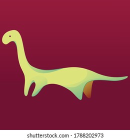 Vector dinosaur illustration. Gradient dinosaur. Vector stock illustration. Flat style