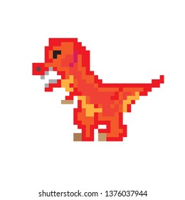 vector dinosaur pixel art
