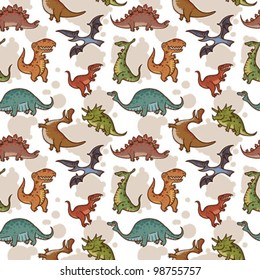 Vector dinosaur seamless pattern