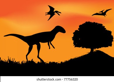 vector dinosaur silhouette