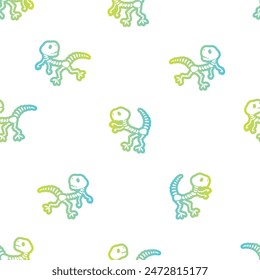 Vector dinosaur skeleton pattern on white