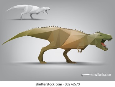 Vector dinosaur stylized triangle polygonal model