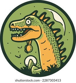 vector dinosaur t-shirt design logo