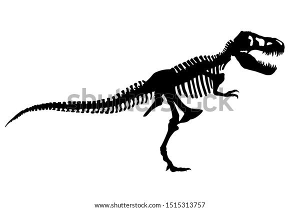 ベクター恐竜ティラノサウルス王骨格シルエットイラスト のベクター画像素材 ロイヤリティフリー