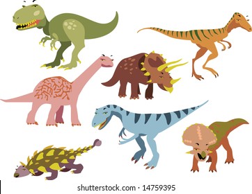 vector dinosaurs set 1