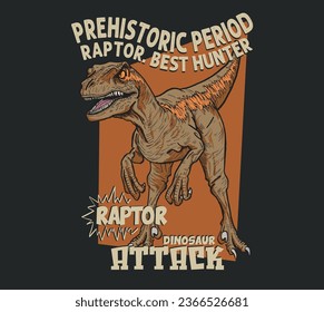 Vector dinosaurus illustration for t shirt prints