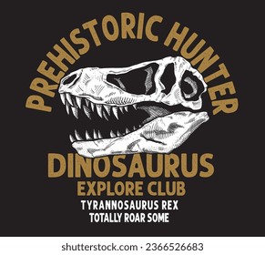 Ilustración de dinosaurio vectorial para impresiones de camisetas