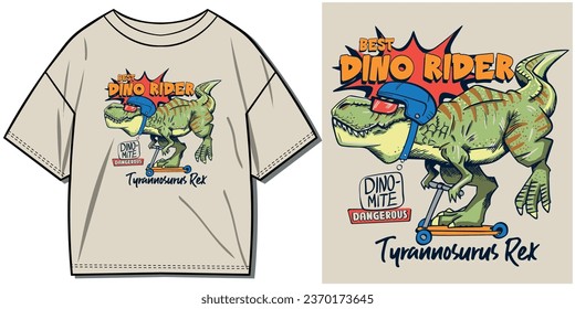 vector dinosaurus illustration for t shirt prints. T-rex illustration