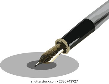 
vector dip ink pen for writing on paper