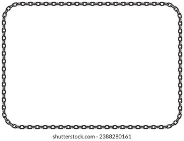 Vector diploma, certificate frame composed of black chain. Isolated on white background.