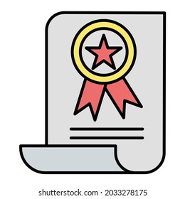 Diseño de iconos de contorno rellenados de Diploma vectorial
