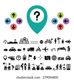 vector direction and traveler explorer icon  