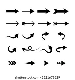 vector Directional arrow sign in black color design
