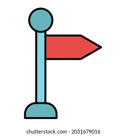 Vector Directional Sign Filled Outline Icon Design
