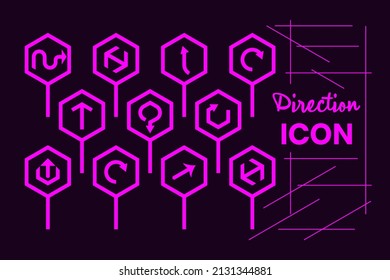 Vector directional sign icons for left, right navigation movement.