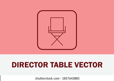 Vector of director table icon. Isolated on pastel background. Business, multimedia theme.