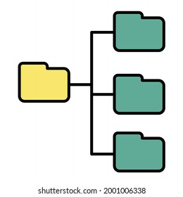Diseño de iconos de esquema rellenado de directorios de vectores
