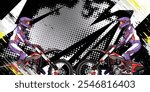 Vector dirt bike cover design with abstract racing background vector, eps 10, editable.